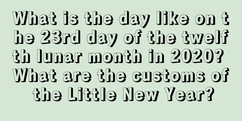 What is the day like on the 23rd day of the twelfth lunar month in 2020? What are the customs of the Little New Year?