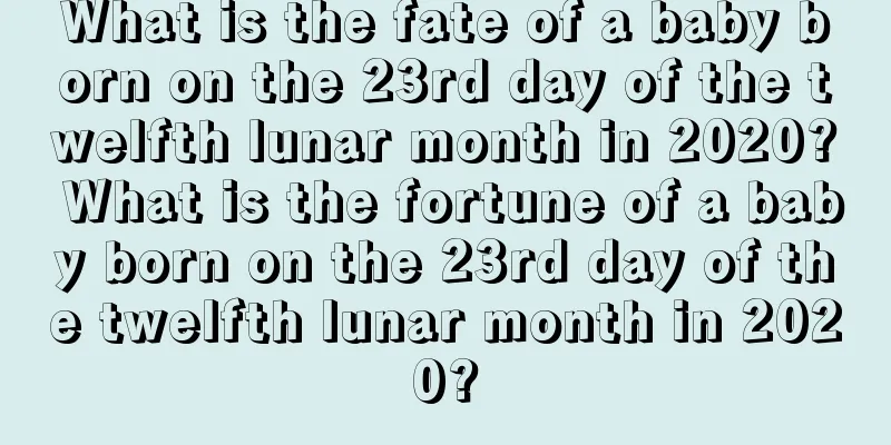 What is the fate of a baby born on the 23rd day of the twelfth lunar month in 2020? What is the fortune of a baby born on the 23rd day of the twelfth lunar month in 2020?