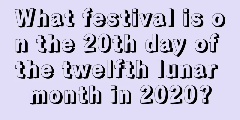 What festival is on the 20th day of the twelfth lunar month in 2020?
