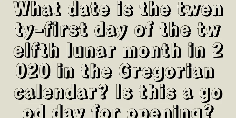 What date is the twenty-first day of the twelfth lunar month in 2020 in the Gregorian calendar? Is this a good day for opening?