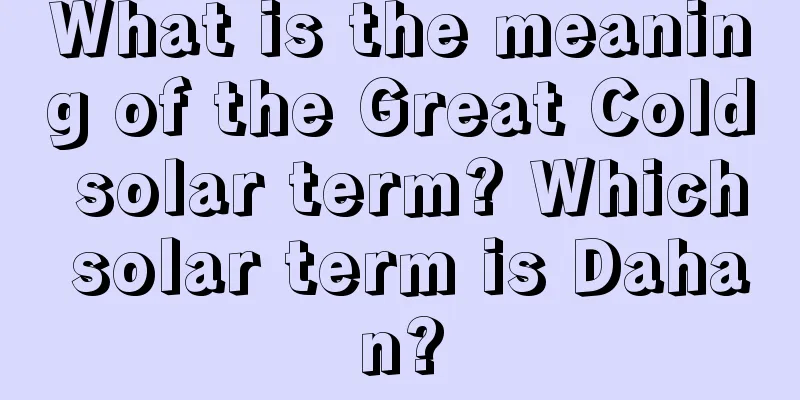 What is the meaning of the Great Cold solar term? Which solar term is Dahan?
