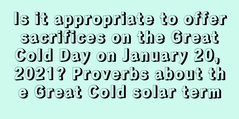 Is it appropriate to offer sacrifices on the Great Cold Day on January 20, 2021? Proverbs about the Great Cold solar term