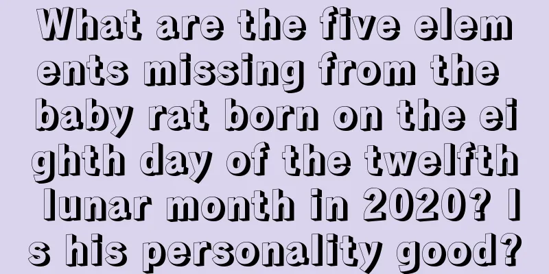 What are the five elements missing from the baby rat born on the eighth day of the twelfth lunar month in 2020? Is his personality good?