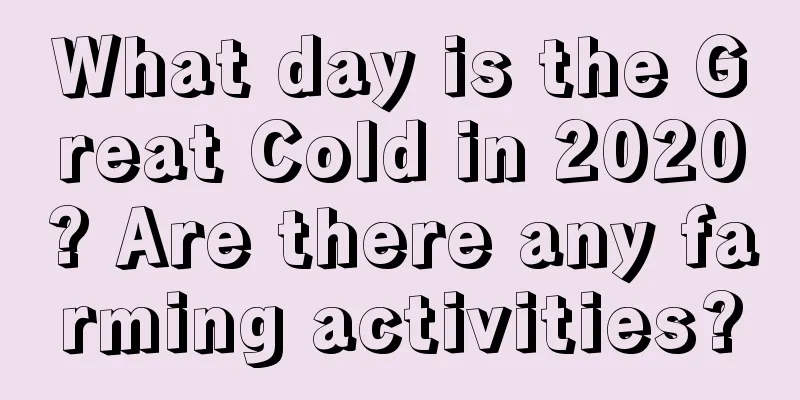 What day is the Great Cold in 2020? Are there any farming activities?