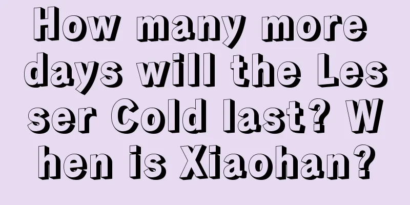 How many more days will the Lesser Cold last? When is Xiaohan?