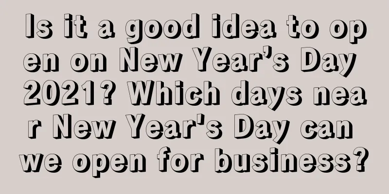 Is it a good idea to open on New Year’s Day 2021? Which days near New Year's Day can we open for business?
