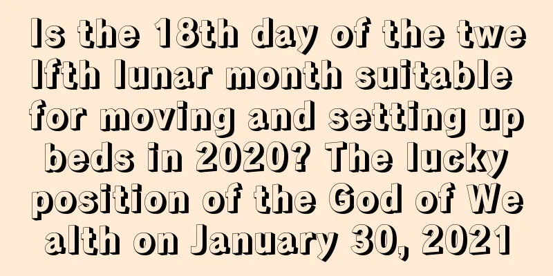 Is the 18th day of the twelfth lunar month suitable for moving and setting up beds in 2020? The lucky position of the God of Wealth on January 30, 2021
