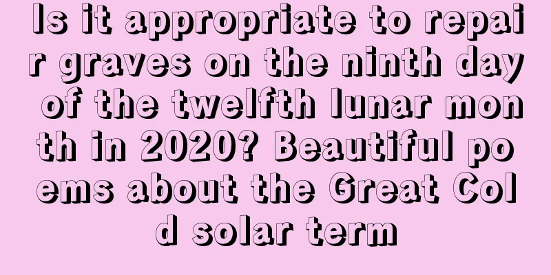 Is it appropriate to repair graves on the ninth day of the twelfth lunar month in 2020? Beautiful poems about the Great Cold solar term