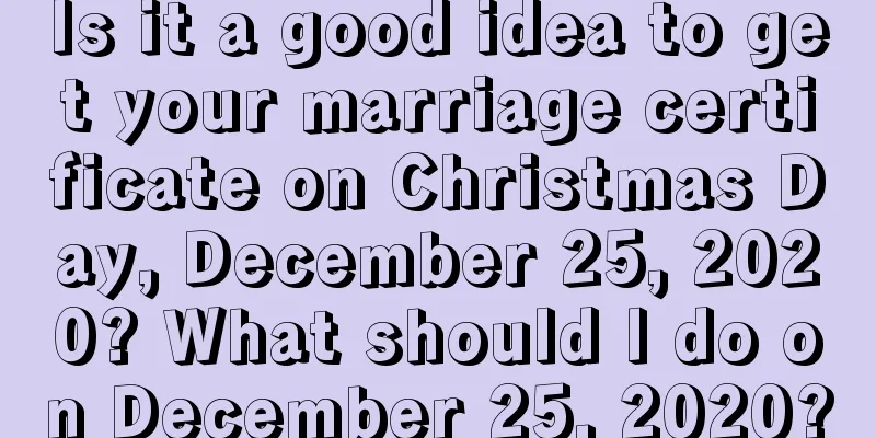 Is it a good idea to get your marriage certificate on Christmas Day, December 25, 2020? What should I do on December 25, 2020?