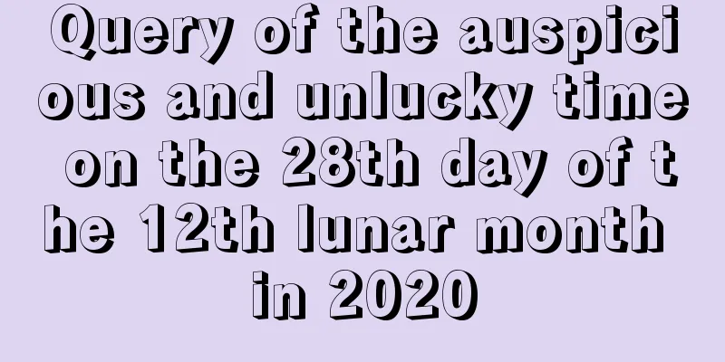 Query of the auspicious and unlucky time on the 28th day of the 12th lunar month in 2020