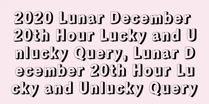2020 Lunar December 20th Hour Lucky and Unlucky Query, Lunar December 20th Hour Lucky and Unlucky Query