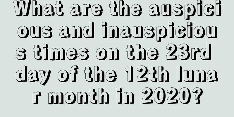 What are the auspicious and inauspicious times on the 23rd day of the 12th lunar month in 2020?