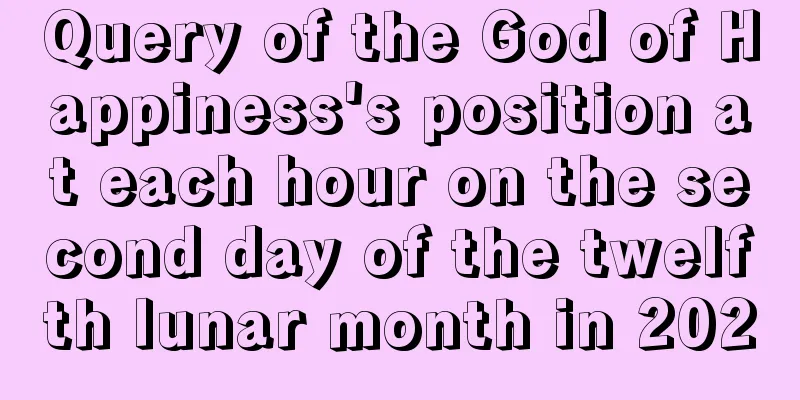 Query of the God of Happiness's position at each hour on the second day of the twelfth lunar month in 2020