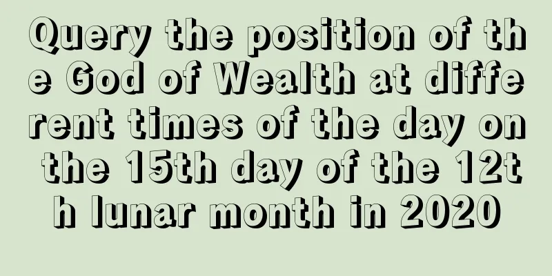 Query the position of the God of Wealth at different times of the day on the 15th day of the 12th lunar month in 2020