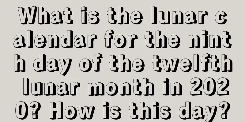 What is the lunar calendar for the ninth day of the twelfth lunar month in 2020? How is this day?