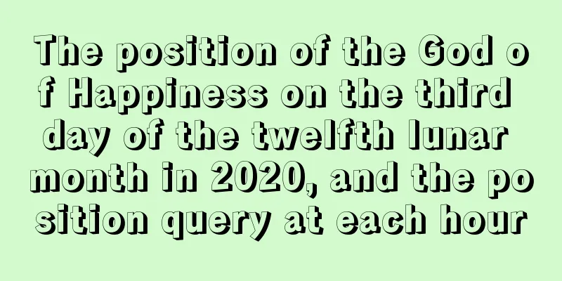 The position of the God of Happiness on the third day of the twelfth lunar month in 2020, and the position query at each hour