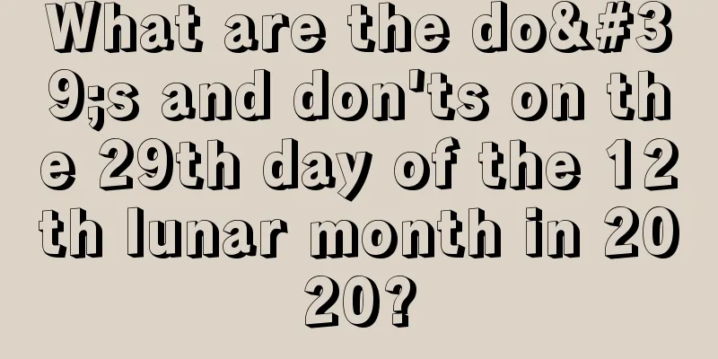 What are the do's and don'ts on the 29th day of the 12th lunar month in 2020?