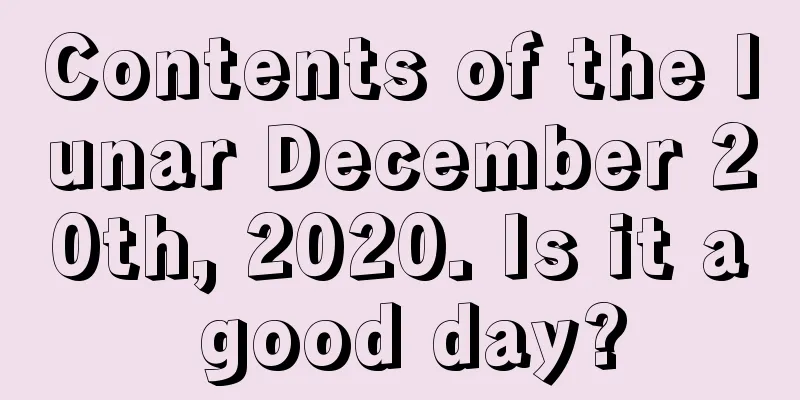 Contents of the lunar December 20th, 2020. Is it a good day?