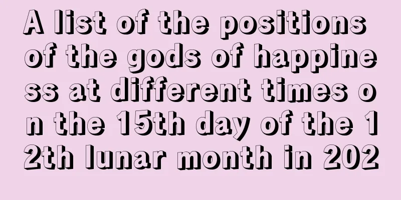 A list of the positions of the gods of happiness at different times on the 15th day of the 12th lunar month in 2020