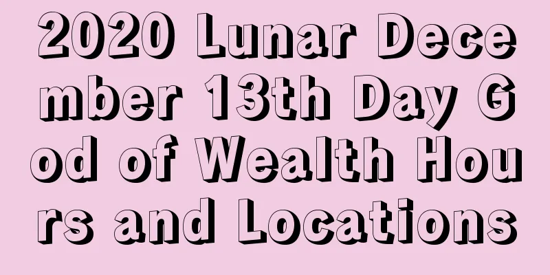 2020 Lunar December 13th Day God of Wealth Hours and Locations