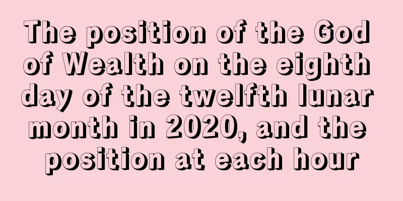 The position of the God of Wealth on the eighth day of the twelfth lunar month in 2020, and the position at each hour