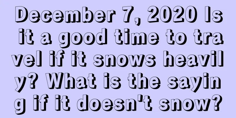 December 7, 2020 Is it a good time to travel if it snows heavily? What is the saying if it doesn't snow?