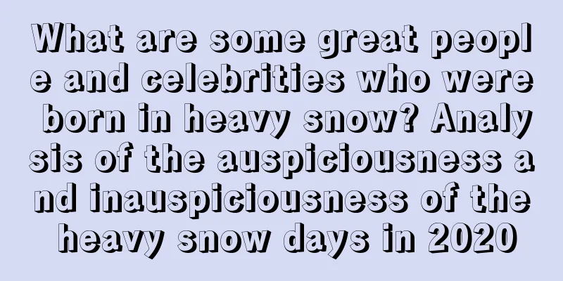 What are some great people and celebrities who were born in heavy snow? Analysis of the auspiciousness and inauspiciousness of the heavy snow days in 2020