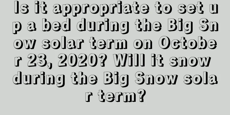 Is it appropriate to set up a bed during the Big Snow solar term on October 23, 2020? Will it snow during the Big Snow solar term?