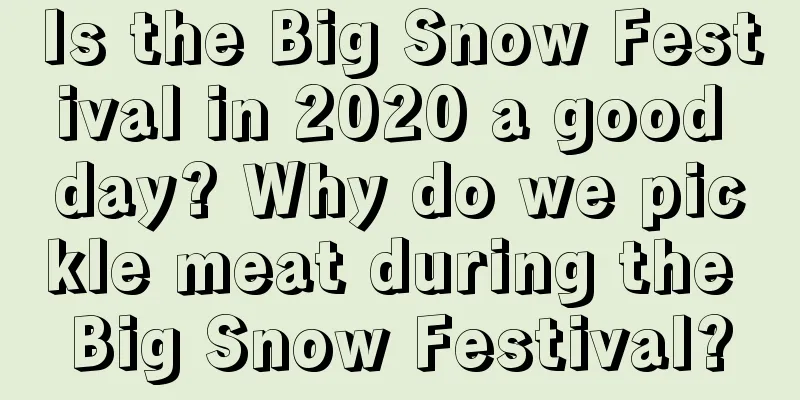 Is the Big Snow Festival in 2020 a good day? Why do we pickle meat during the Big Snow Festival?