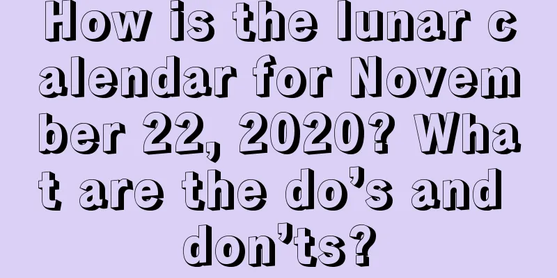 How is the lunar calendar for November 22, 2020? What are the do’s and don’ts?