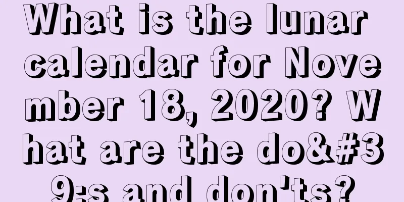 What is the lunar calendar for November 18, 2020? What are the do's and don'ts?