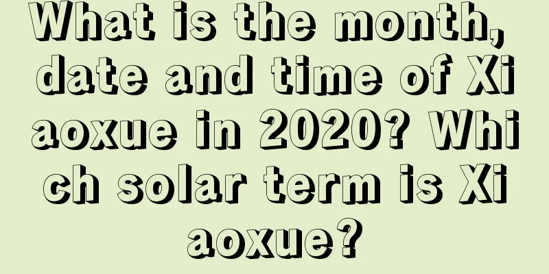 What is the month, date and time of Xiaoxue in 2020? Which solar term is Xiaoxue?