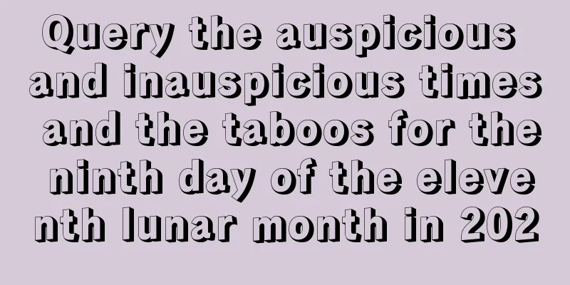 Query the auspicious and inauspicious times and the taboos for the ninth day of the eleventh lunar month in 2020