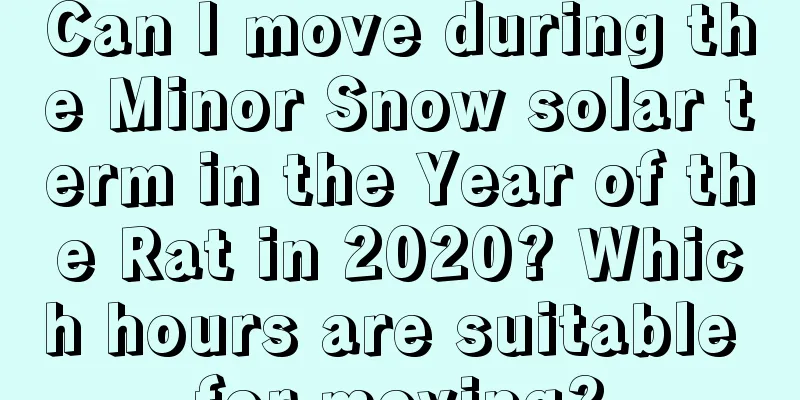 Can I move during the Minor Snow solar term in the Year of the Rat in 2020? Which hours are suitable for moving?