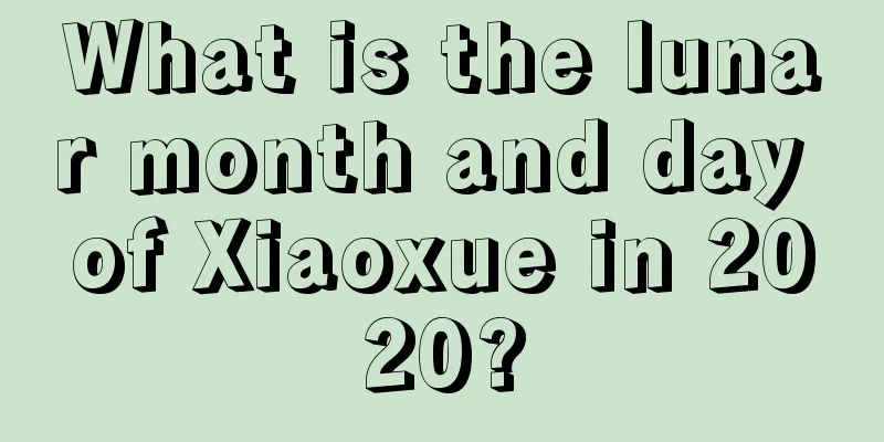 What is the lunar month and day of Xiaoxue in 2020?