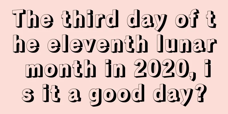 The third day of the eleventh lunar month in 2020, is it a good day?