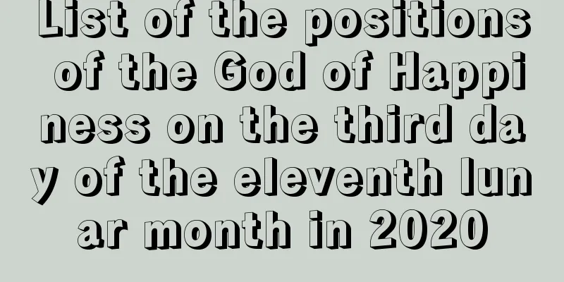 List of the positions of the God of Happiness on the third day of the eleventh lunar month in 2020