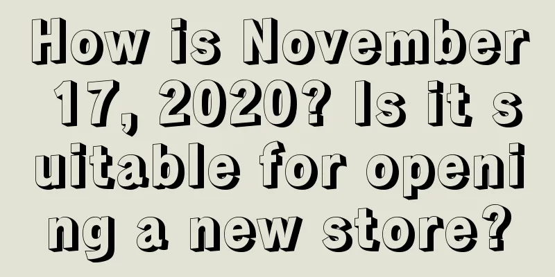How is November 17, 2020? Is it suitable for opening a new store?