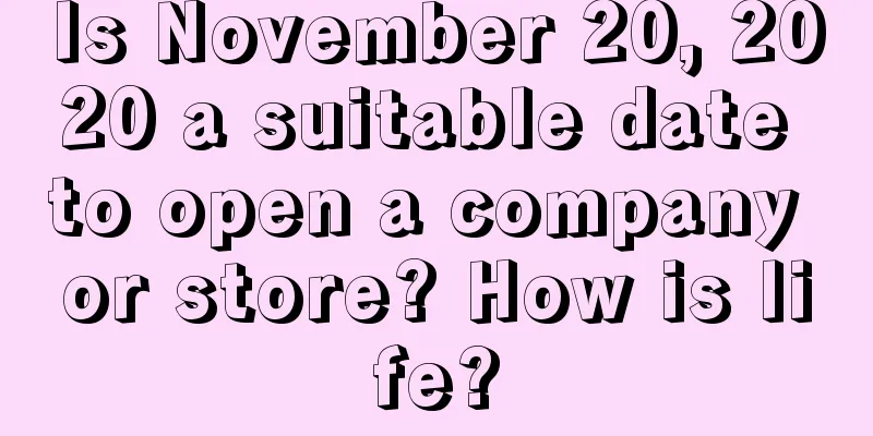 Is November 20, 2020 a suitable date to open a company or store? How is life?