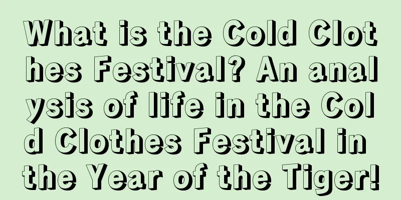 What is the Cold Clothes Festival? An analysis of life in the Cold Clothes Festival in the Year of the Tiger!