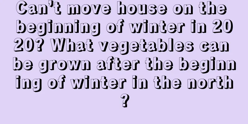 Can’t move house on the beginning of winter in 2020? What vegetables can be grown after the beginning of winter in the north?