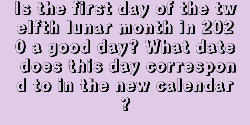 Is the first day of the twelfth lunar month in 2020 a good day? What date does this day correspond to in the new calendar?