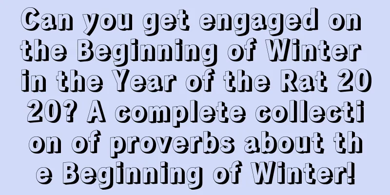 Can you get engaged on the Beginning of Winter in the Year of the Rat 2020? A complete collection of proverbs about the Beginning of Winter!