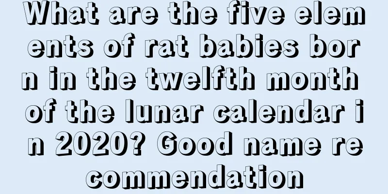 What are the five elements of rat babies born in the twelfth month of the lunar calendar in 2020? Good name recommendation