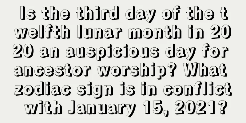 Is the third day of the twelfth lunar month in 2020 an auspicious day for ancestor worship? What zodiac sign is in conflict with January 15, 2021?