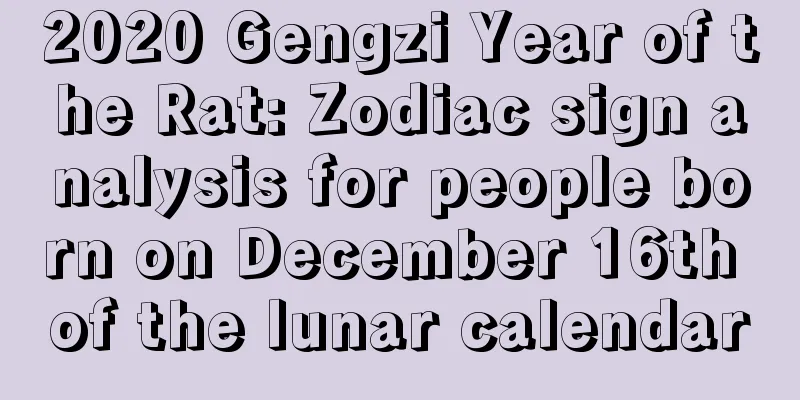 2020 Gengzi Year of the Rat: Zodiac sign analysis for people born on December 16th of the lunar calendar