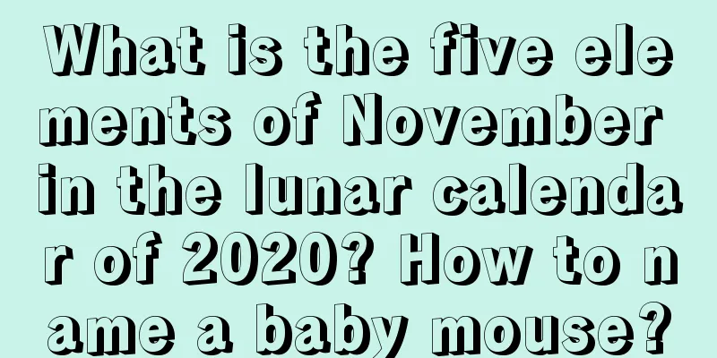 What is the five elements of November in the lunar calendar of 2020? How to name a baby mouse?