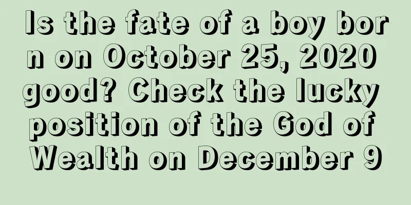 Is the fate of a boy born on October 25, 2020 good? Check the lucky position of the God of Wealth on December 9