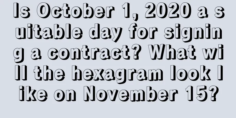Is October 1, 2020 a suitable day for signing a contract? What will the hexagram look like on November 15?