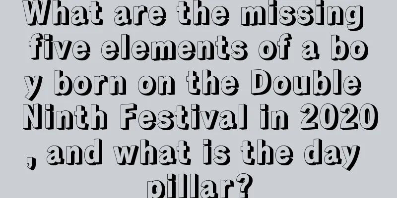 What are the missing five elements of a boy born on the Double Ninth Festival in 2020, and what is the day pillar?